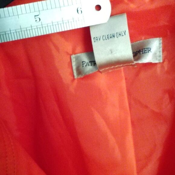 PATRICK CHRISTOPHER Cotton Jacket Orange Moto silver zipper pockets size Large - Picture 9 of 13